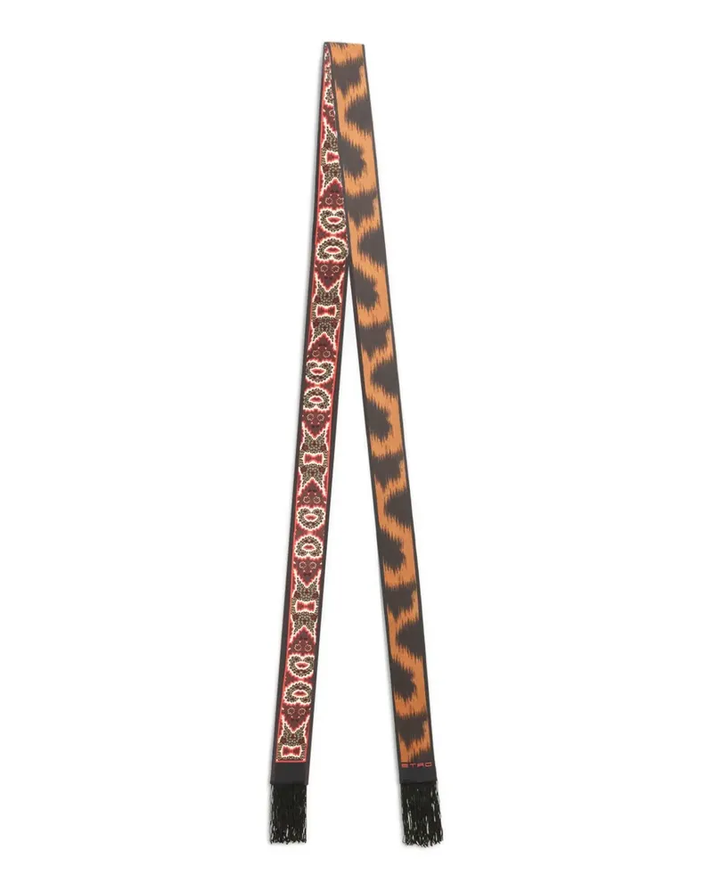 Etro Schal mit Tier-Print - Schwarz Schwarz