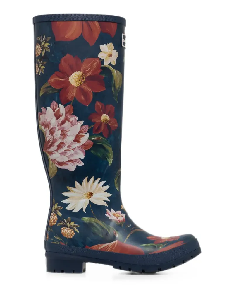 Barbour x FARM Rio floral-print rain boots - Blau Blau