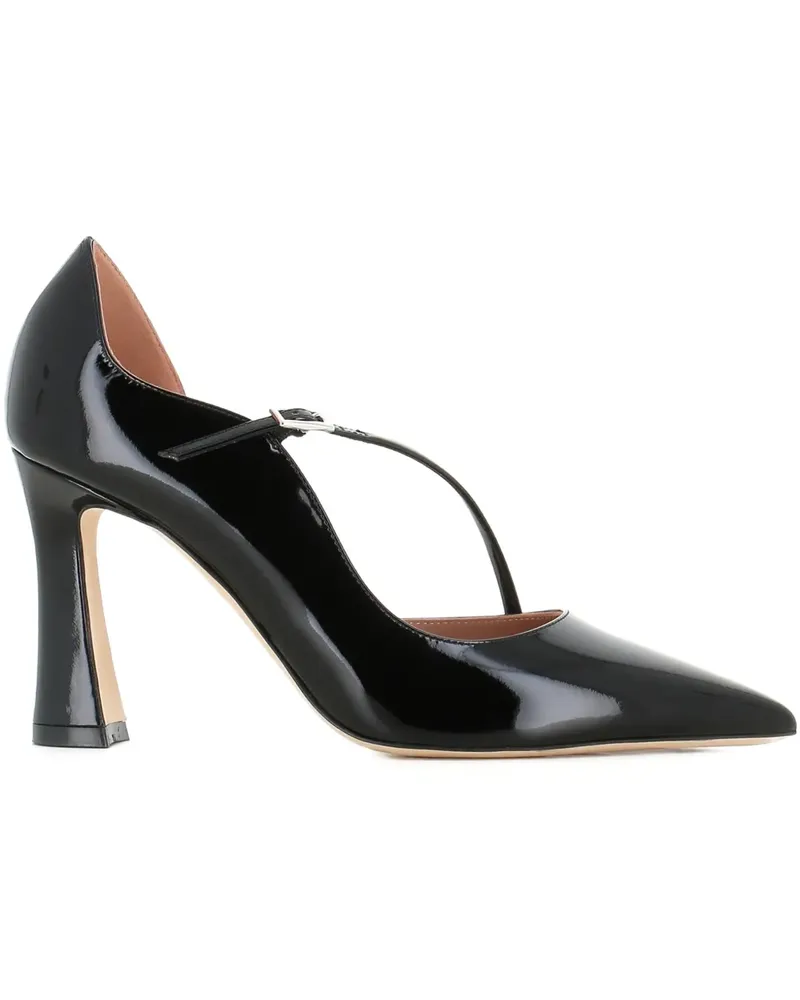 Malone Souliers Pumps aus Lackleder mit überkreuzten Riemen 90mm - Schwarz Schwarz
