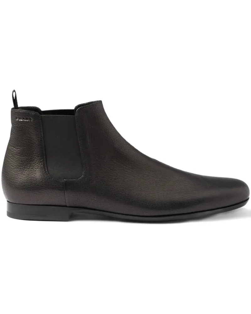 Prada Chelsea-Boots mit runder Kappe - Schwarz Schwarz