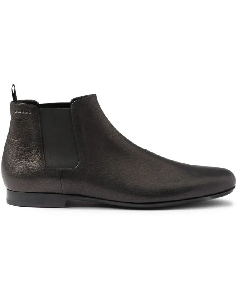 Prada round-toe leather Chelsea boots - Schwarz Schwarz