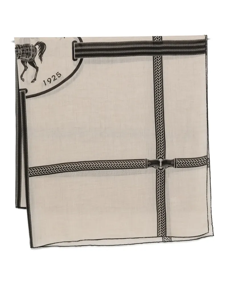 Fendi equestrian-print scarf - Nude Nude