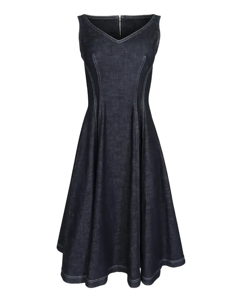 Marni V-neck denim midi dress - Blau Blau