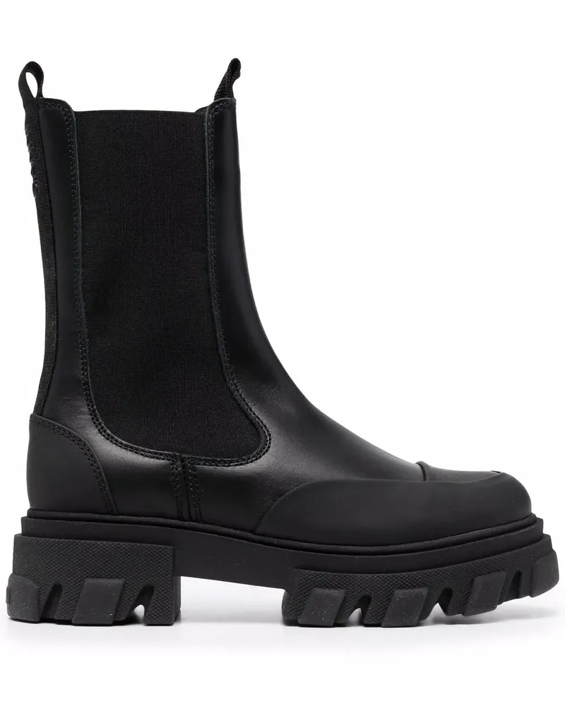 Ganni Stiefeletten mit geriffelter Sohle - Schwarz Schwarz