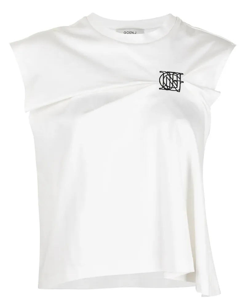 GOEN.J T-Shirt mit Logo-Stickerei - Weiß Weiß