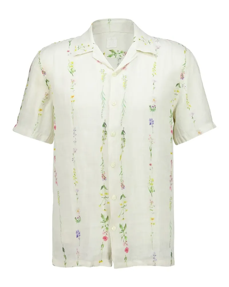 120% Lino floral-print linen shirt - Nude Nude