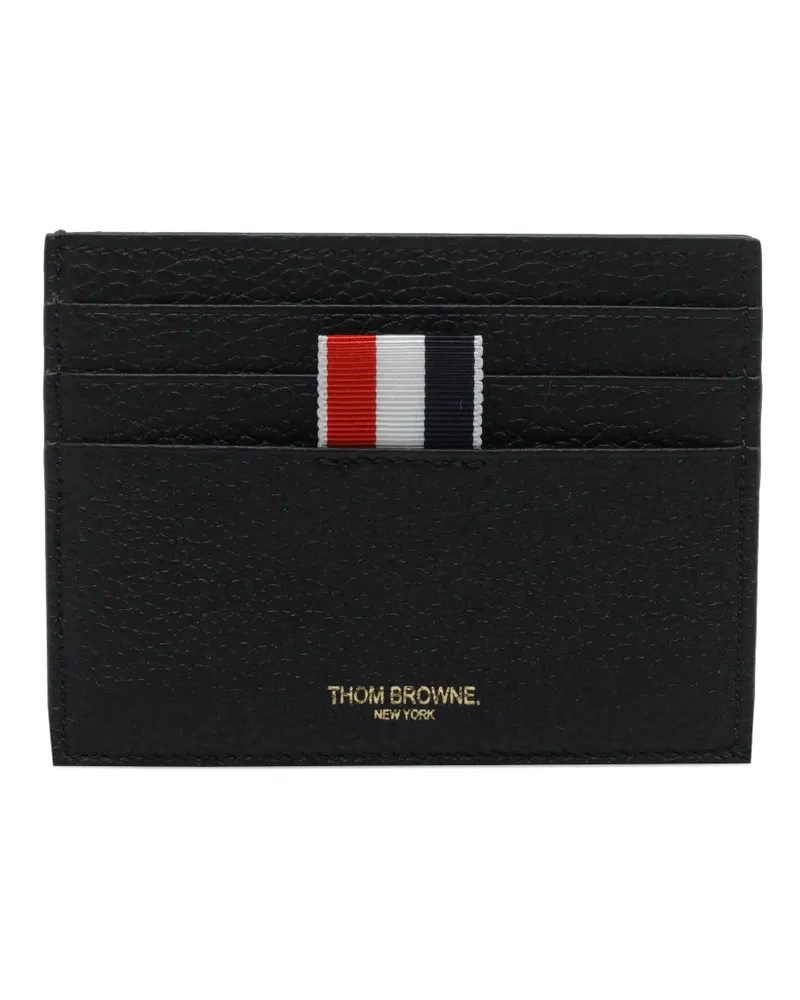 Thom Browne logo-print pebbled-leather card holder - Schwarz Schwarz