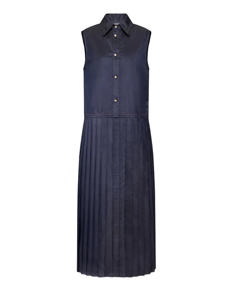 Thom Browne Midikleid mit Falten - Blau Blau