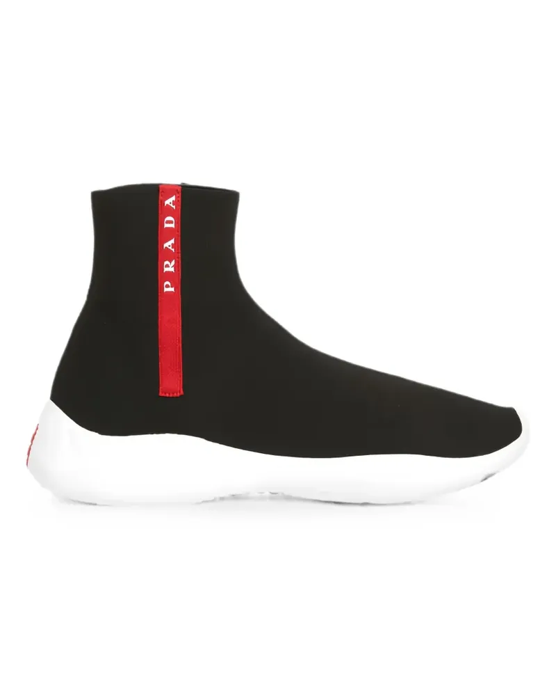 Prada logo-tape sock sneakers - Schwarz Schwarz