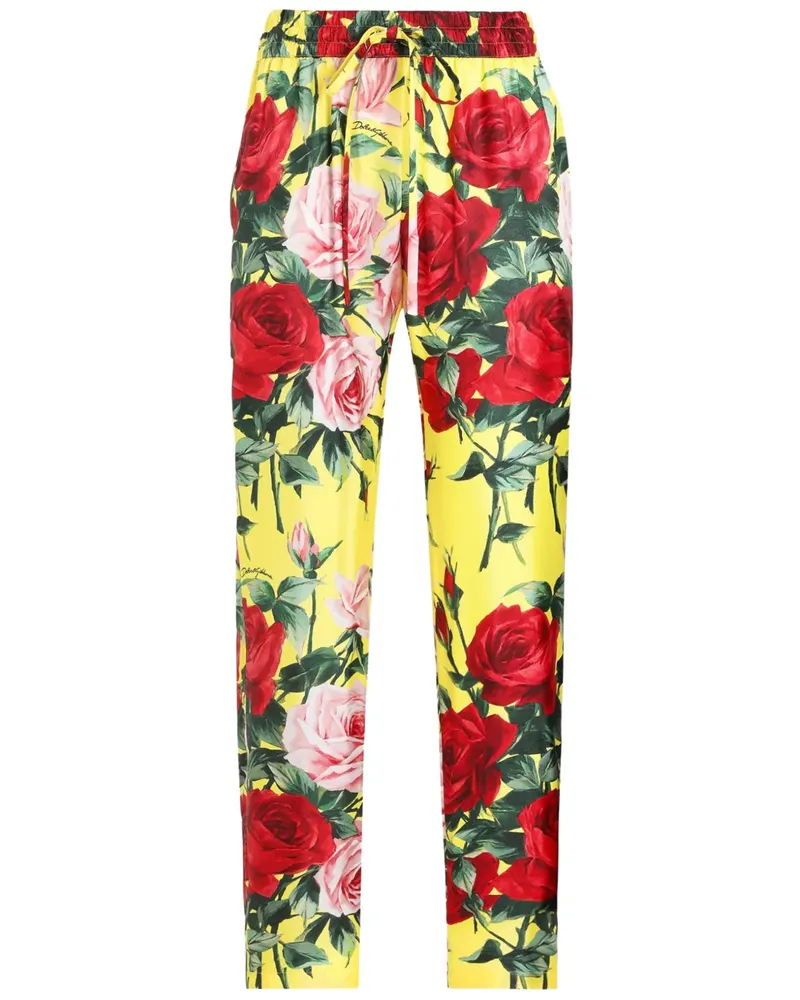 Dolce & Gabbana Hose mit Blumen-Print - Gelb Gelb
