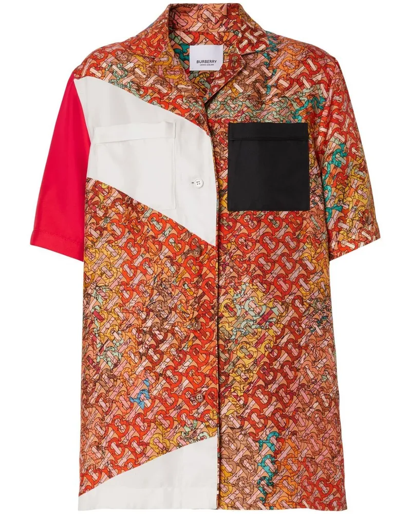Burberry Seidenhemd mit Monogramm-Print - Orange Orange