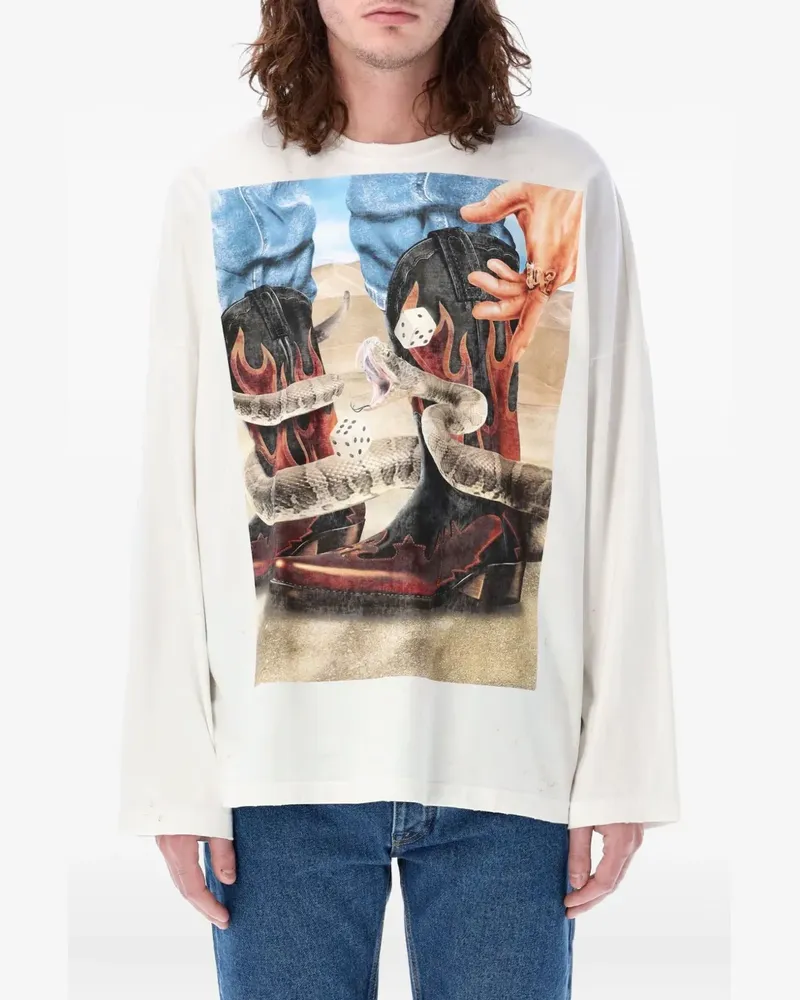 Palm Angels T-Shirt mit grafischem Print - Weiß Weiß