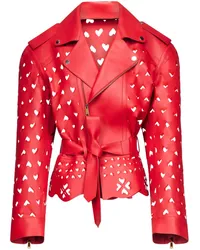 Area Lederjacke mit Laser-Cut-Herz Rot