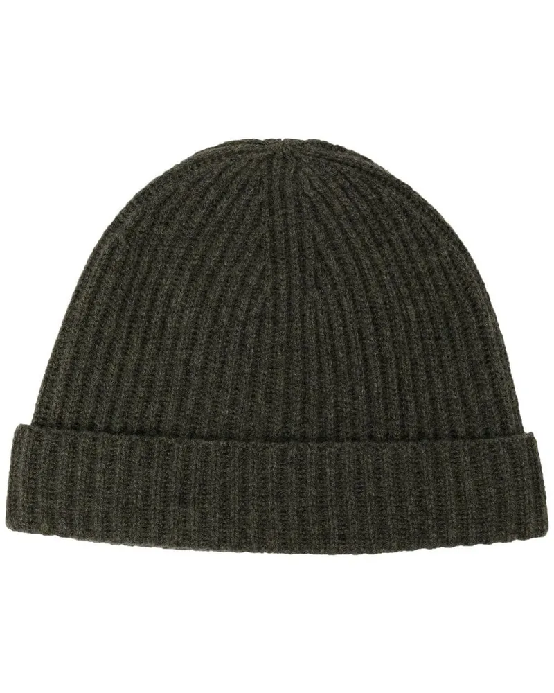 N.Peal Gerippte Strickmütze - Grün Grün