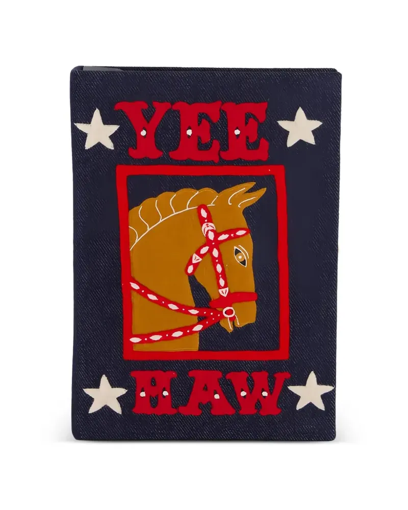 Olympia Le-Tan Bestickte Yee-Haw Book Clutch - Blau Blau