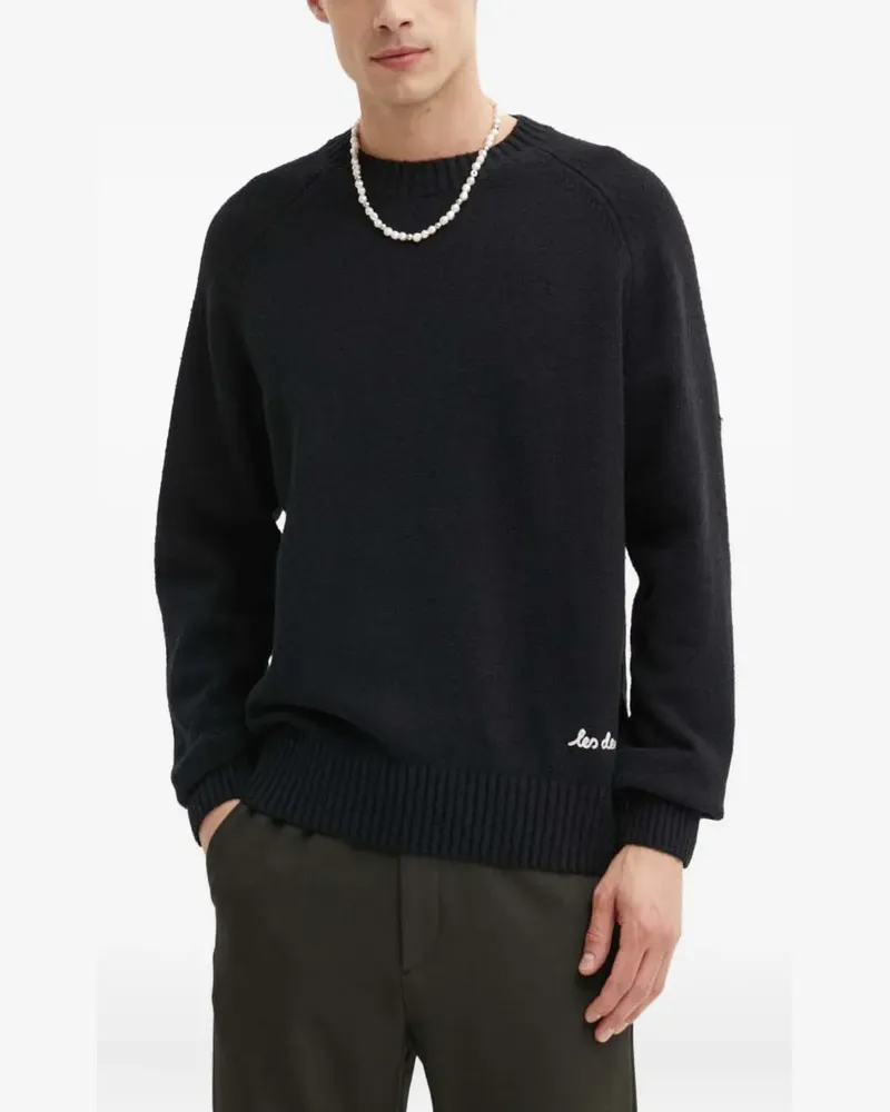 LES DEUX Brad raglan-sleeve crew-neck sweater - Schwarz Schwarz