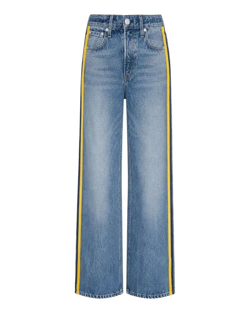 Rag & Bone Rb Miramar Sport Stripe side-stripe wide-leg jeans - Blau Blau