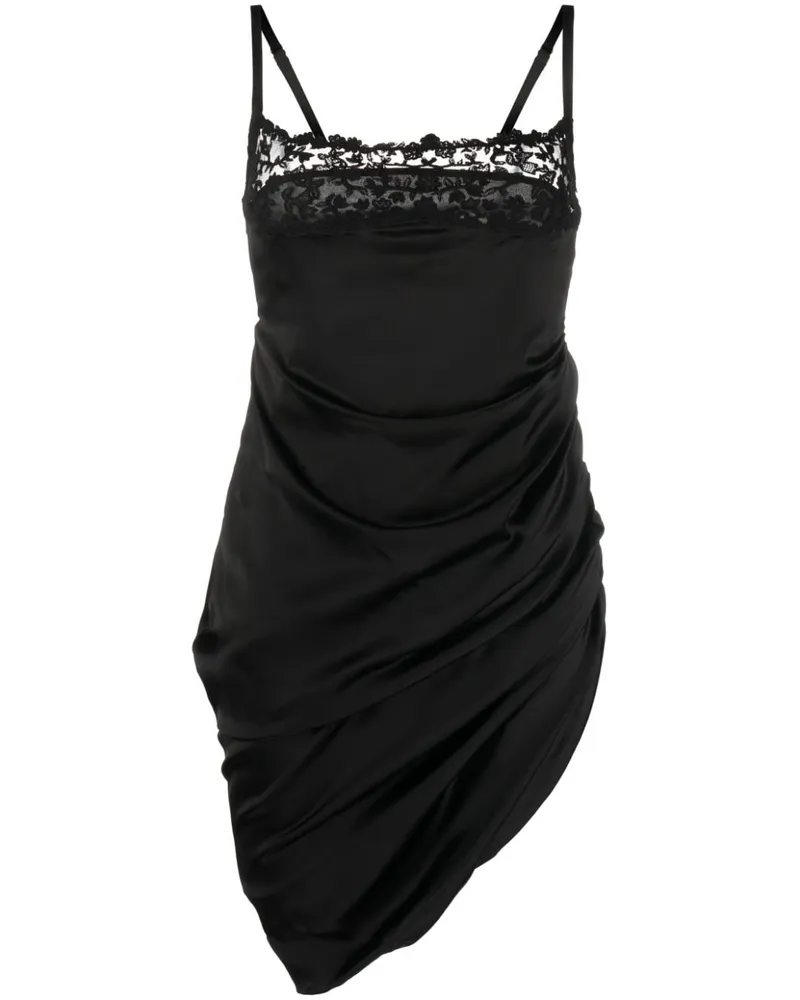 Jacquemus Minikleid mit Blumenstickerei - Schwarz Schwarz