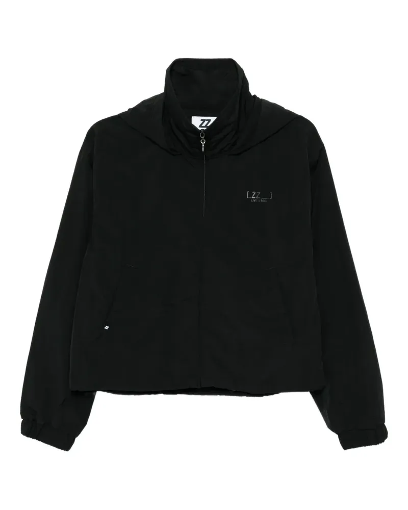 Izzue Jacke mit Logo-Print - Schwarz Schwarz