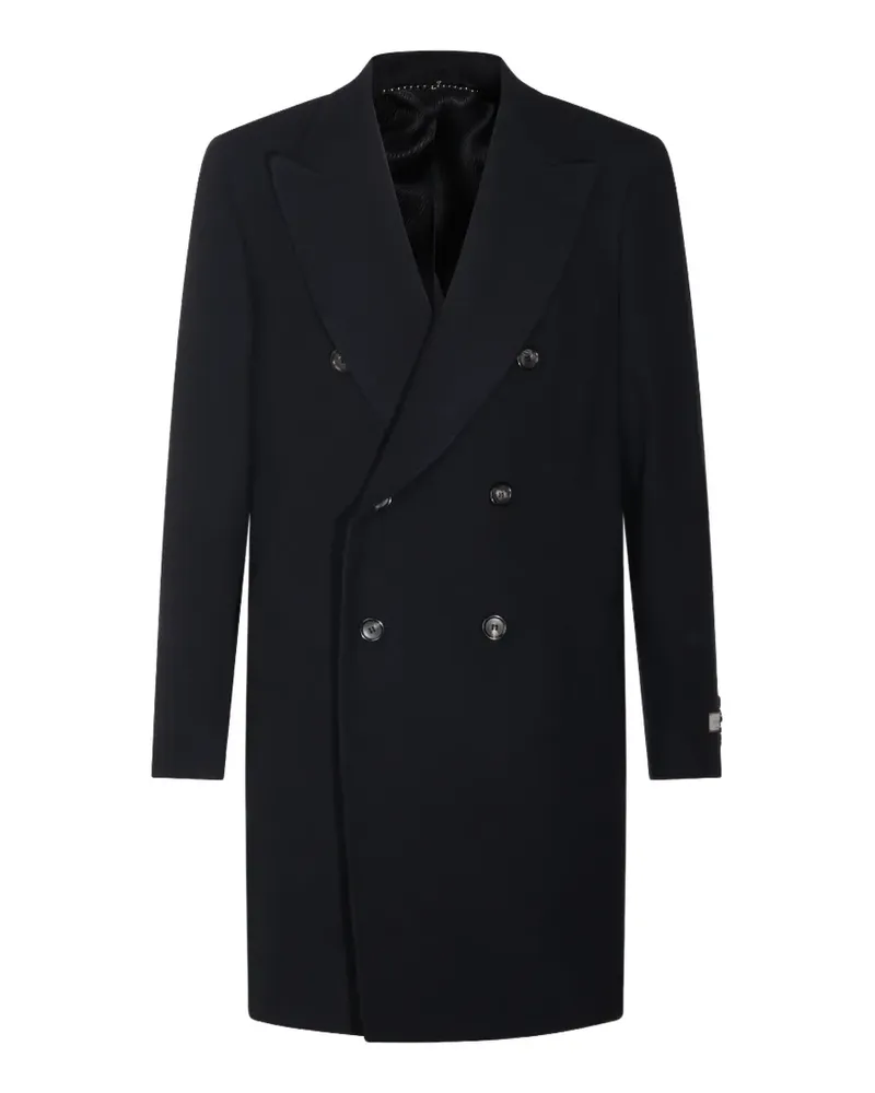 Canali Doppelreihiger Mantel mit steigendem Revers - Blau Blau