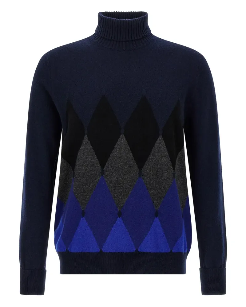 Ballantyne argyle-pattern turtleneck sweater - Blau Blau