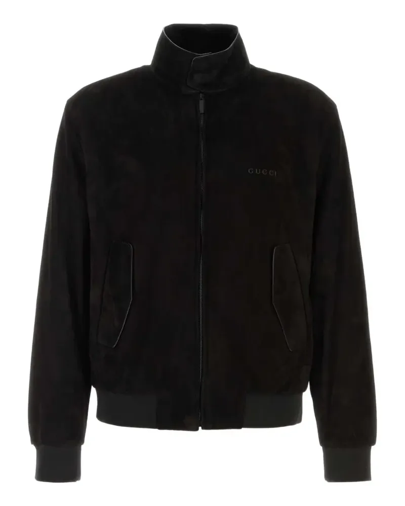 Gucci high-neck logo-embroidered jacket - Schwarz Schwarz