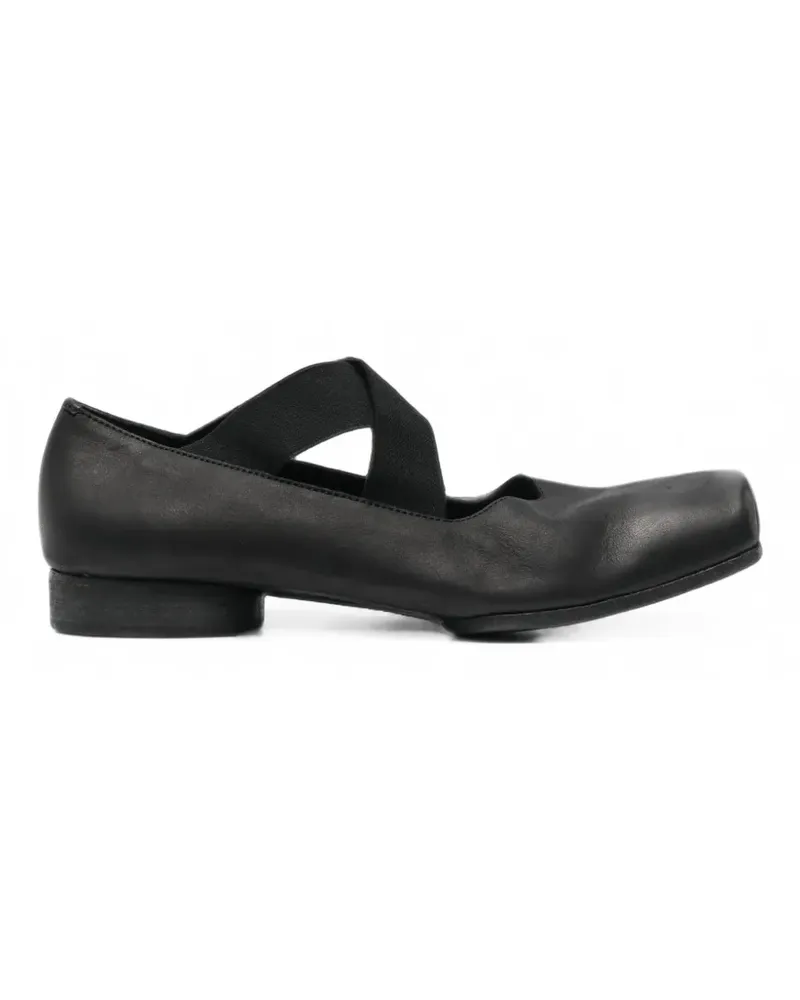 Uma Wang Ballerinas mit überkreuzten Riemen - Schwarz Schwarz