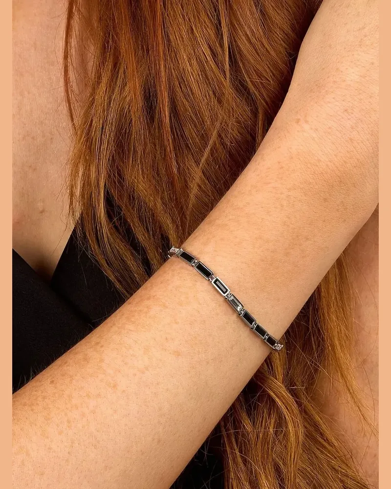 Karl Lagerfeld Armband mit Schmucksteinen im Baguetteschliff - Silber Silber