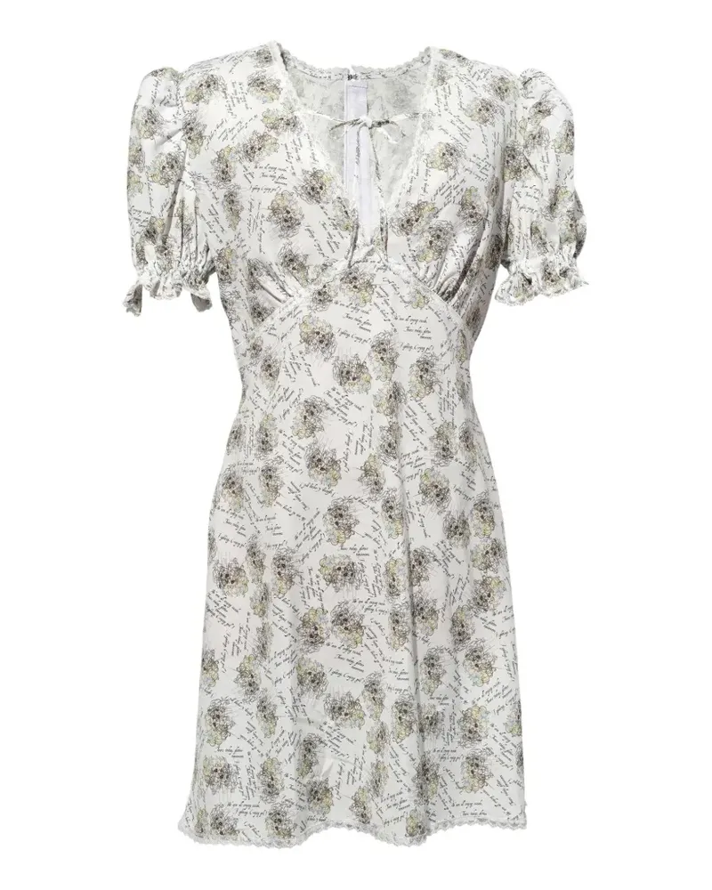 pushBUTTON Kleid mit Puffärmeln - Weiß Weiß