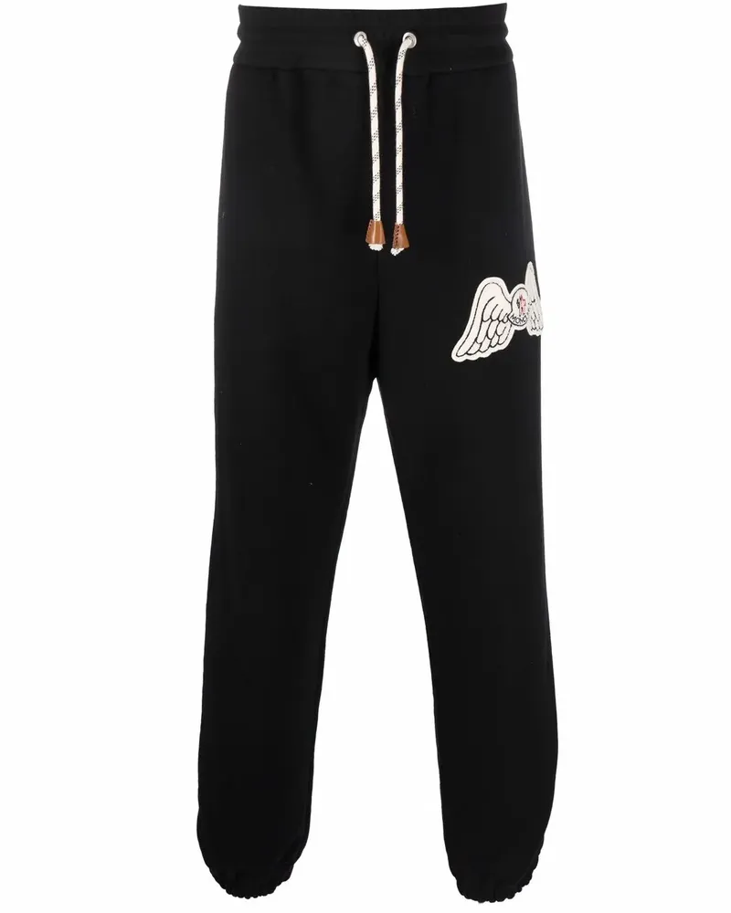 Palm Angels x Moncler Jogginghose mit Flügel-Patch - Schwarz Schwarz