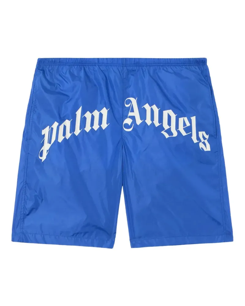 Palm Angels Badeshorts mit Logo - Blau Blau