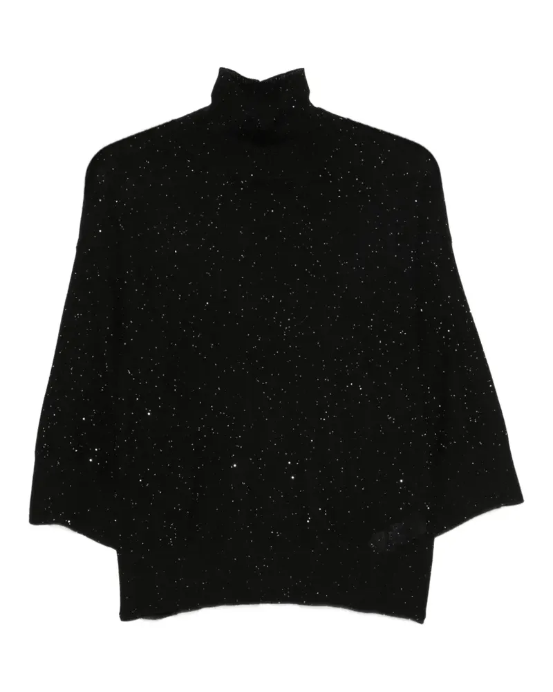 Fabiana Filippi Rollkragenpullover mit Pailletten - Schwarz Schwarz