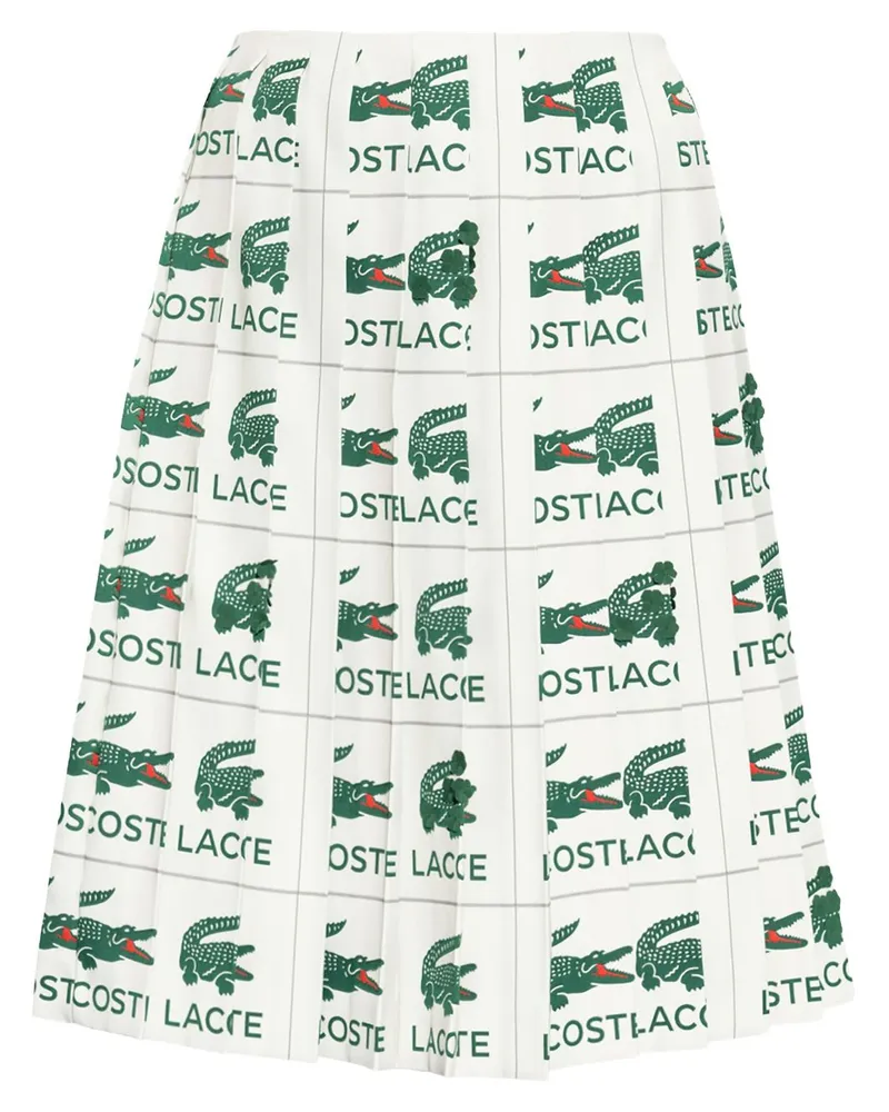Lacoste Faltenrock mit Stickereien - Weiß Weiß