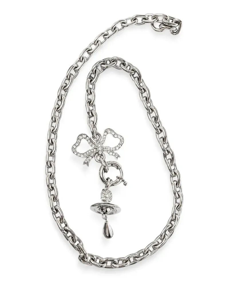 Vivienne Westwood Orb bow-pendant necklace - Silber Silber