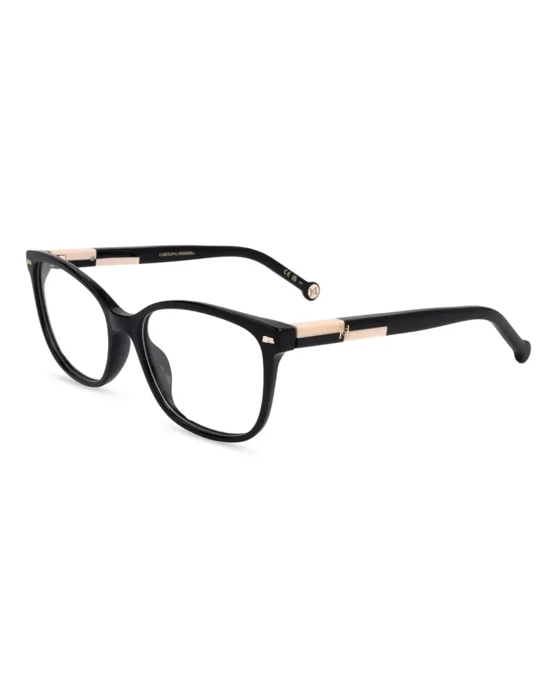 Carolina Herrera New York Cat-Eye-Brille mit Logo-Schild - Schwarz Schwarz
