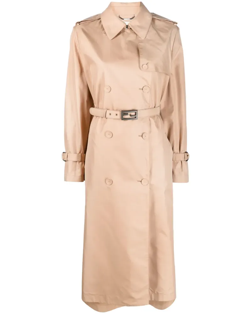 Fendi Trenchcoat mit Gürtel - Nude Nude