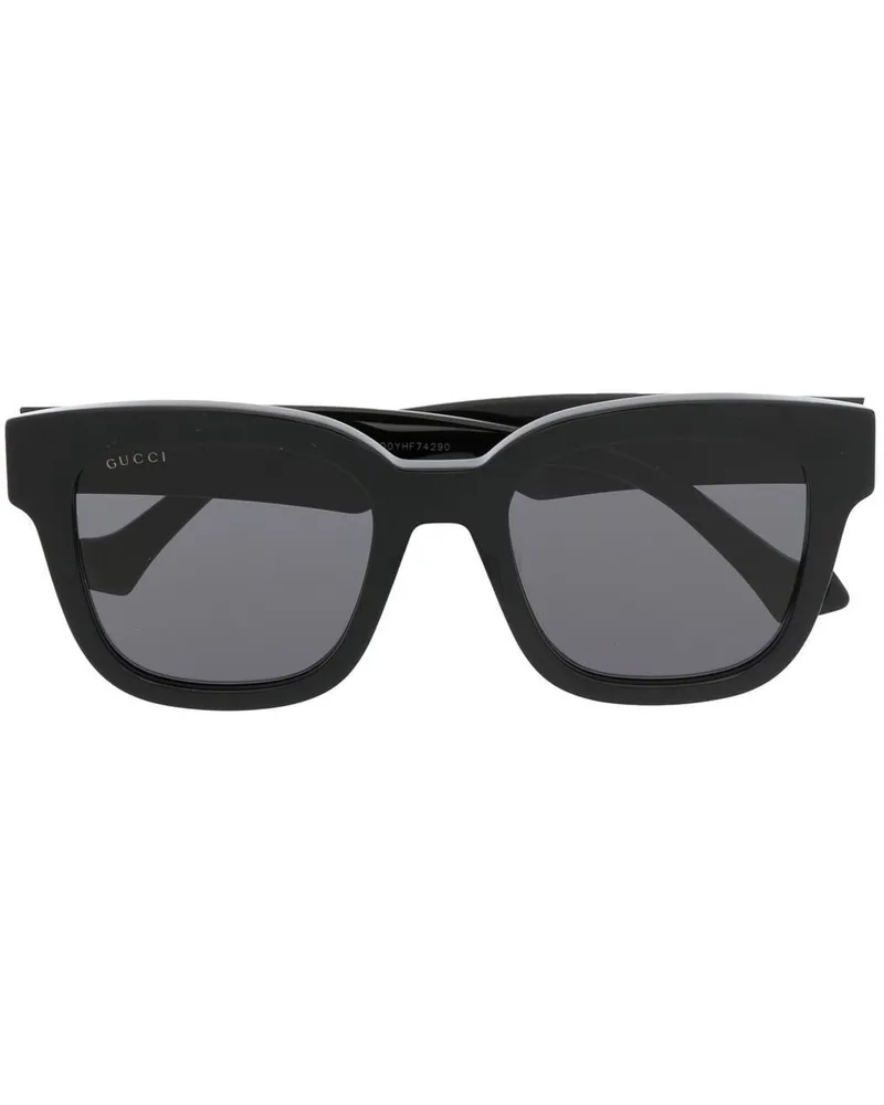 Gucci Eckige Sonnenbrille - Schwarz Schwarz