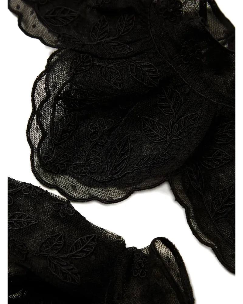 Twin-Set Bündchen mit Stickerei - Schwarz Schwarz