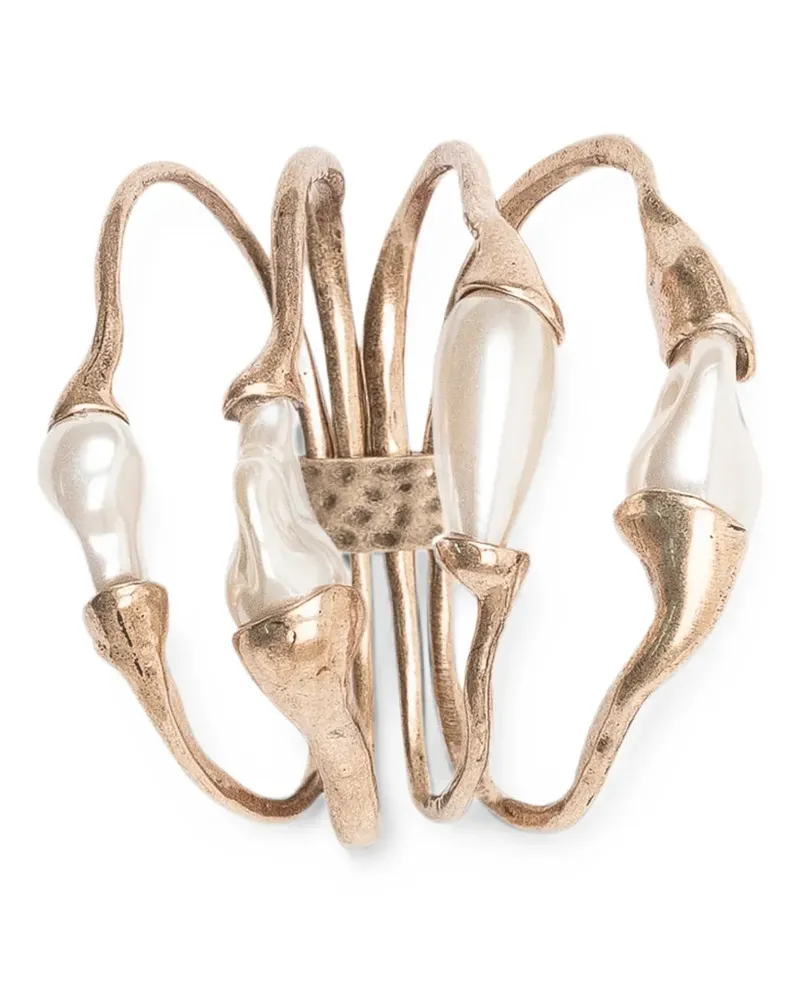 Max Mara Schalring mit Kunstperlen - Gold Gold