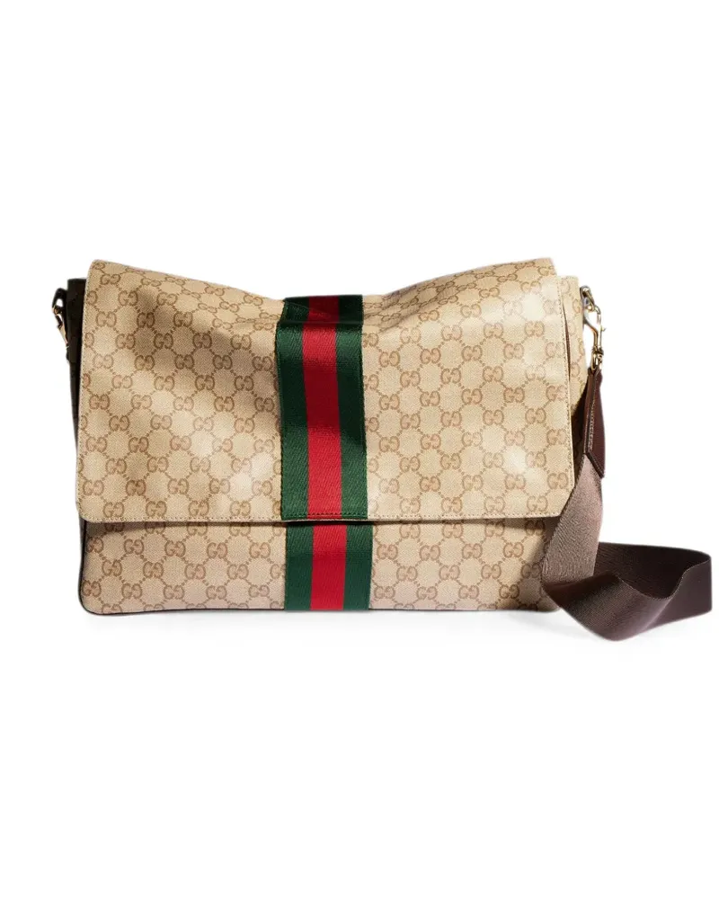 Gucci Mittelgroße Umhängetasche mit Web - Nude Nude