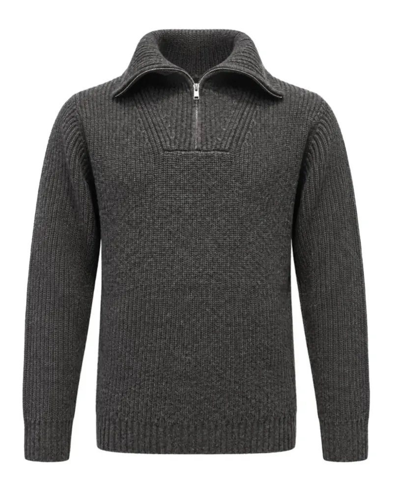 Yves Salomon Gerippter Pullover mit Reißverschluss - Grau Grau