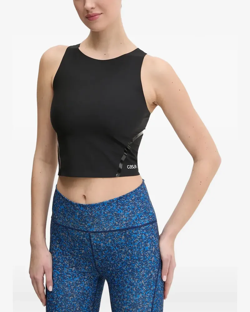Casall logo-print cropped top - Schwarz Schwarz