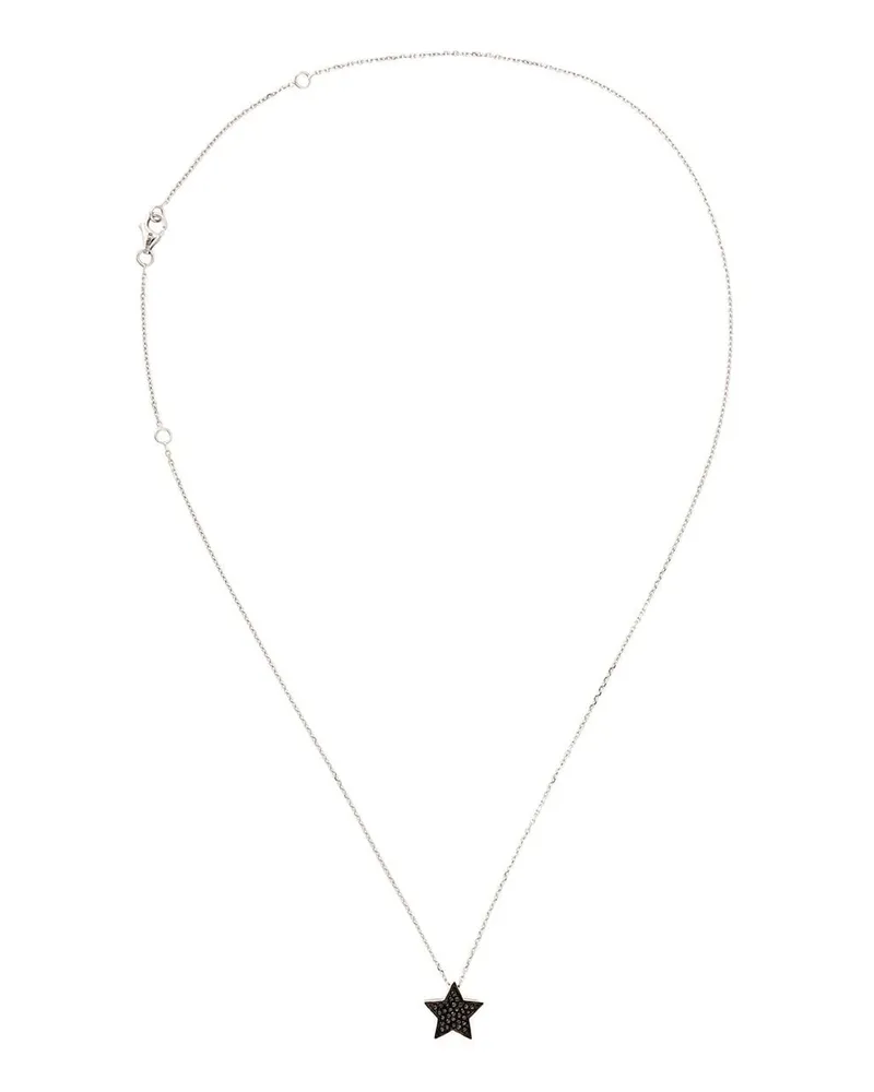 Alinka 18kt 'Stasia' Weißgoldhalskette mit schwarzen Diamanten Weiß
