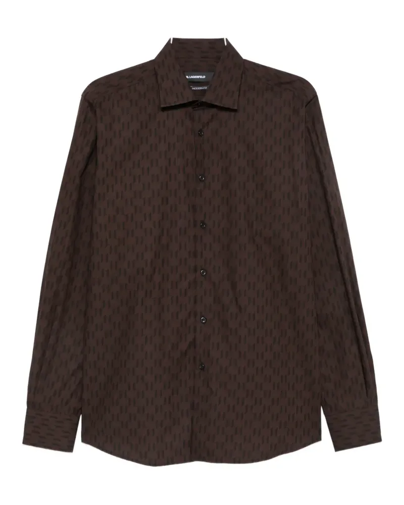 Karl Lagerfeld monogram-print button-down shirt - Braun Braun