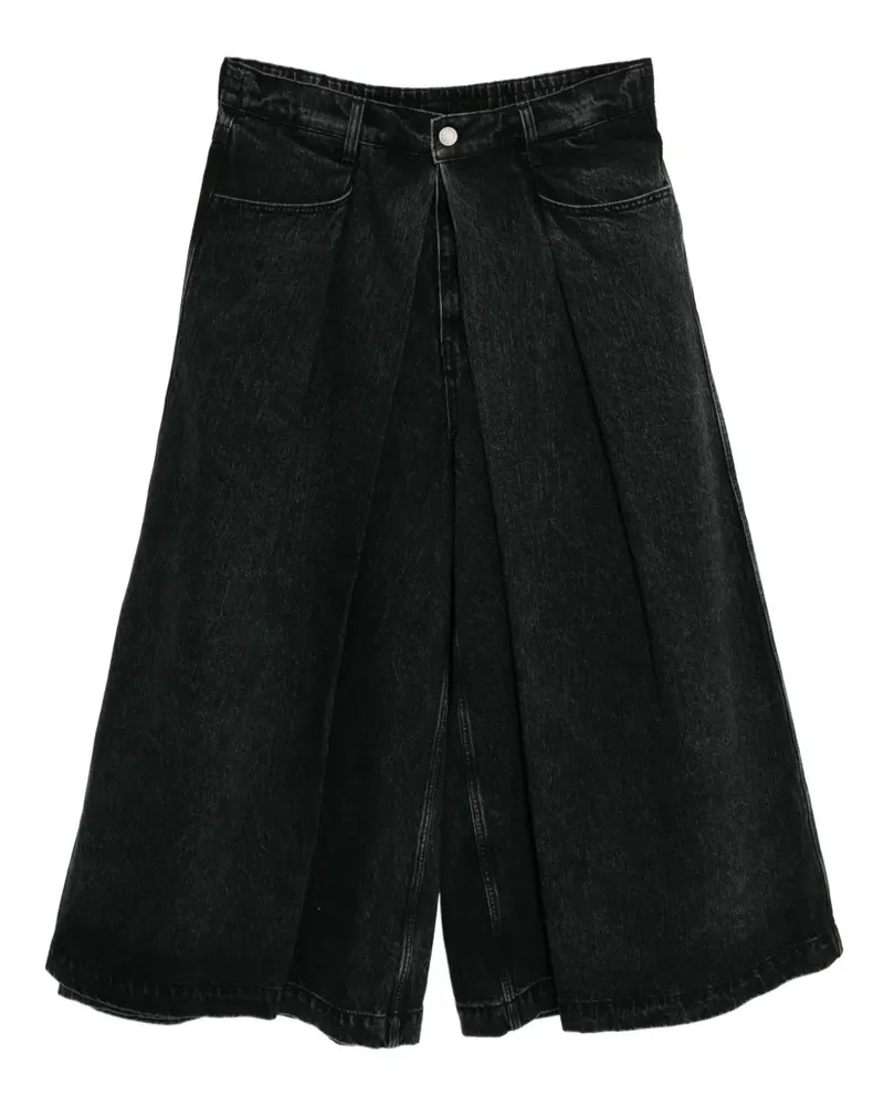 SONGZIO Gewickelte Cropped-Jeans - Schwarz Schwarz