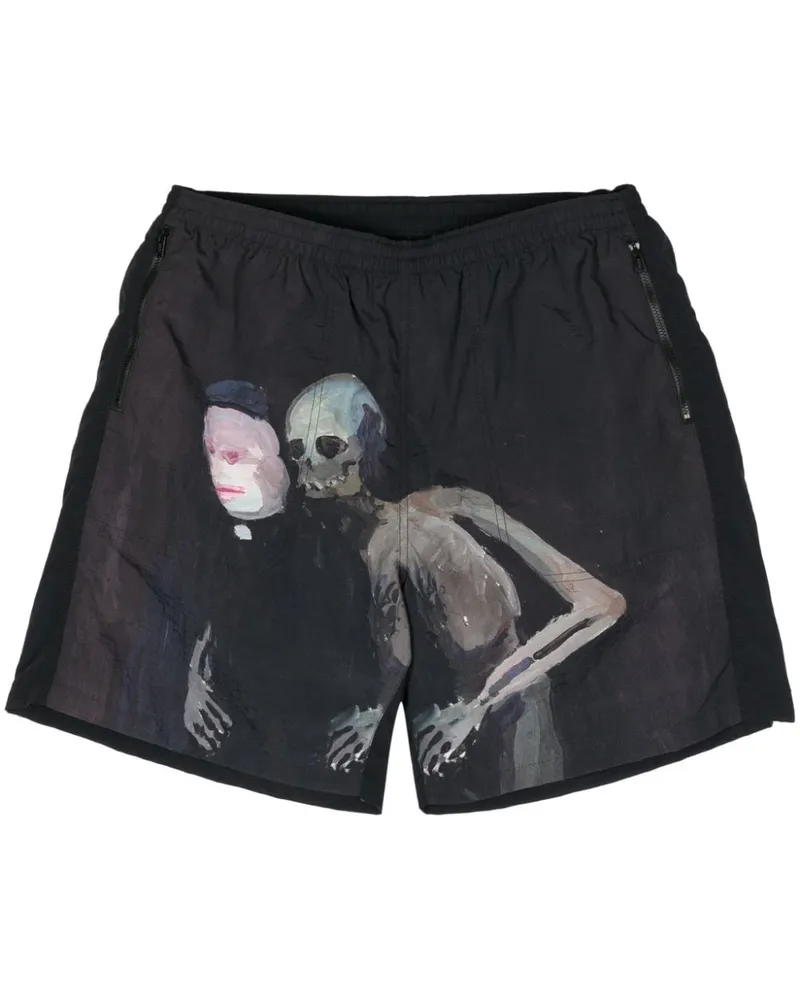 Undercover x Helen Verhoeven Shorts mit Print Schwarz