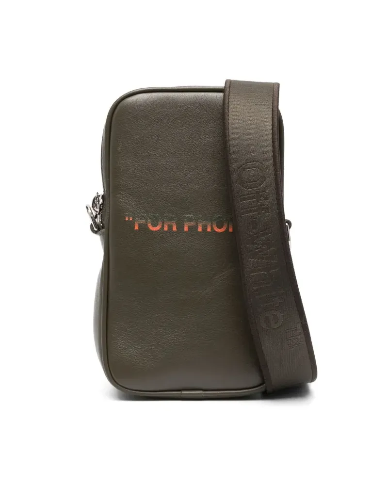OFF-WHITE Mini-Tasche mit Slogan-Print - Grün Grün