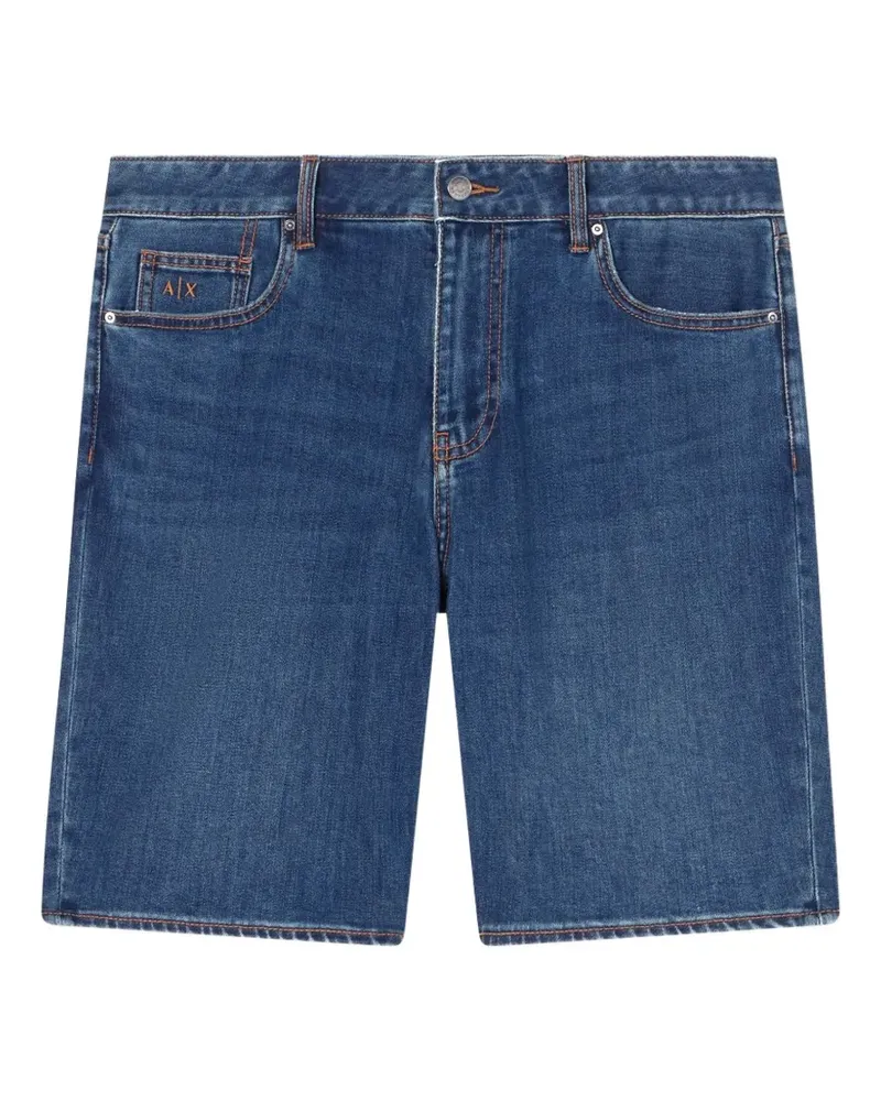 Armani Exchange logo-patch denim shorts - Blau Blau