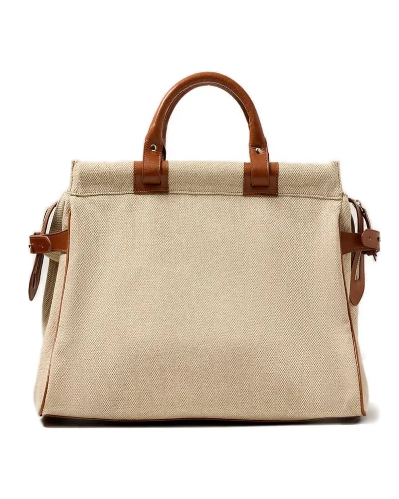 Lenny Niemeyer Rolote Tote Bag aus Canvas mit Lederbesatz - Nude Nude