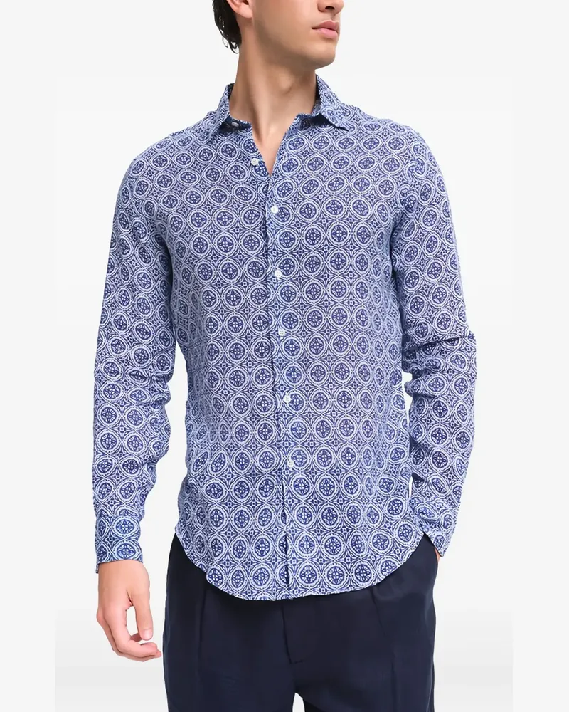PENINSULA graphic-print shirt - Blau Blau